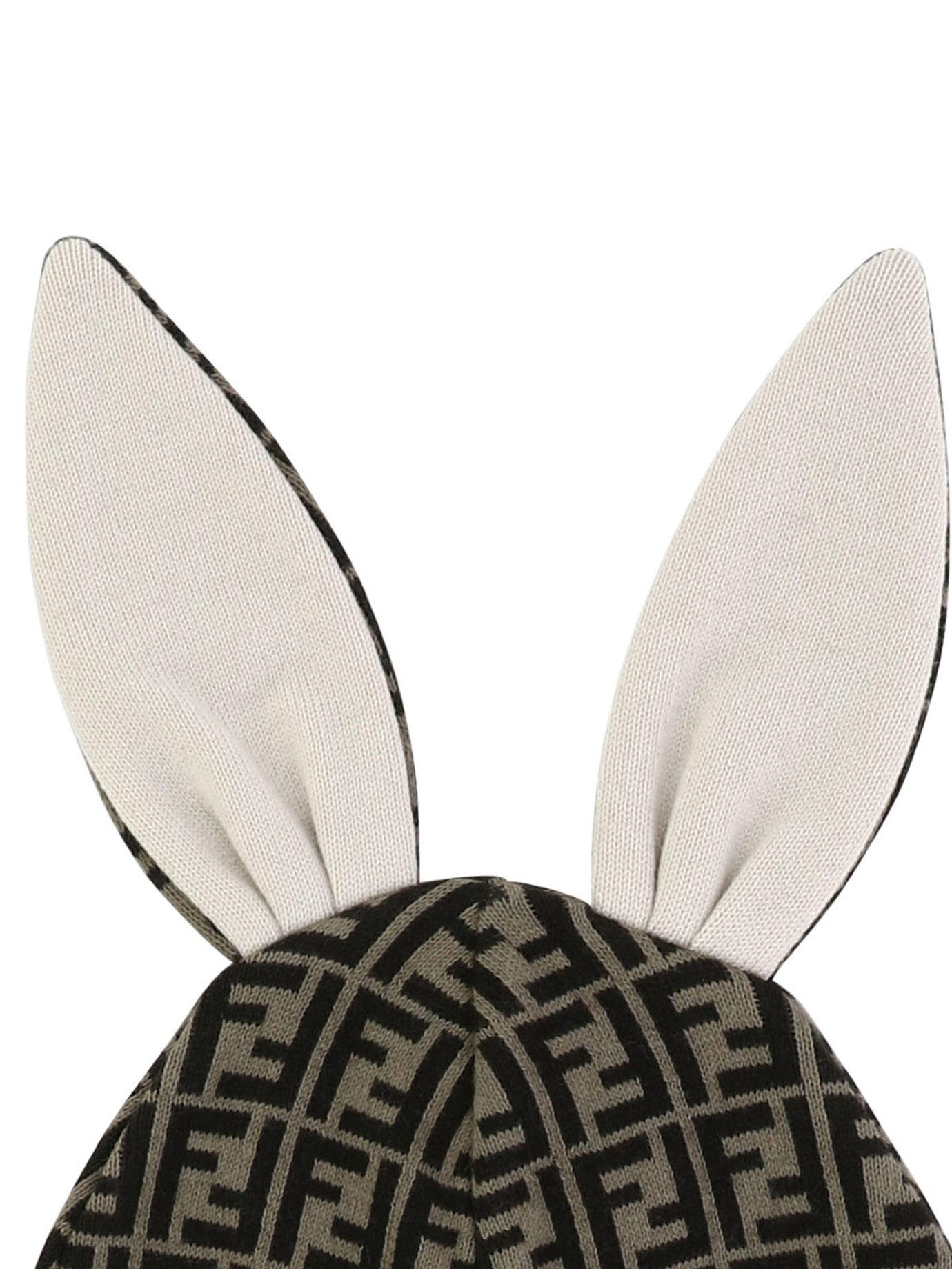 FENDI KIDS Brown Beanie with ears